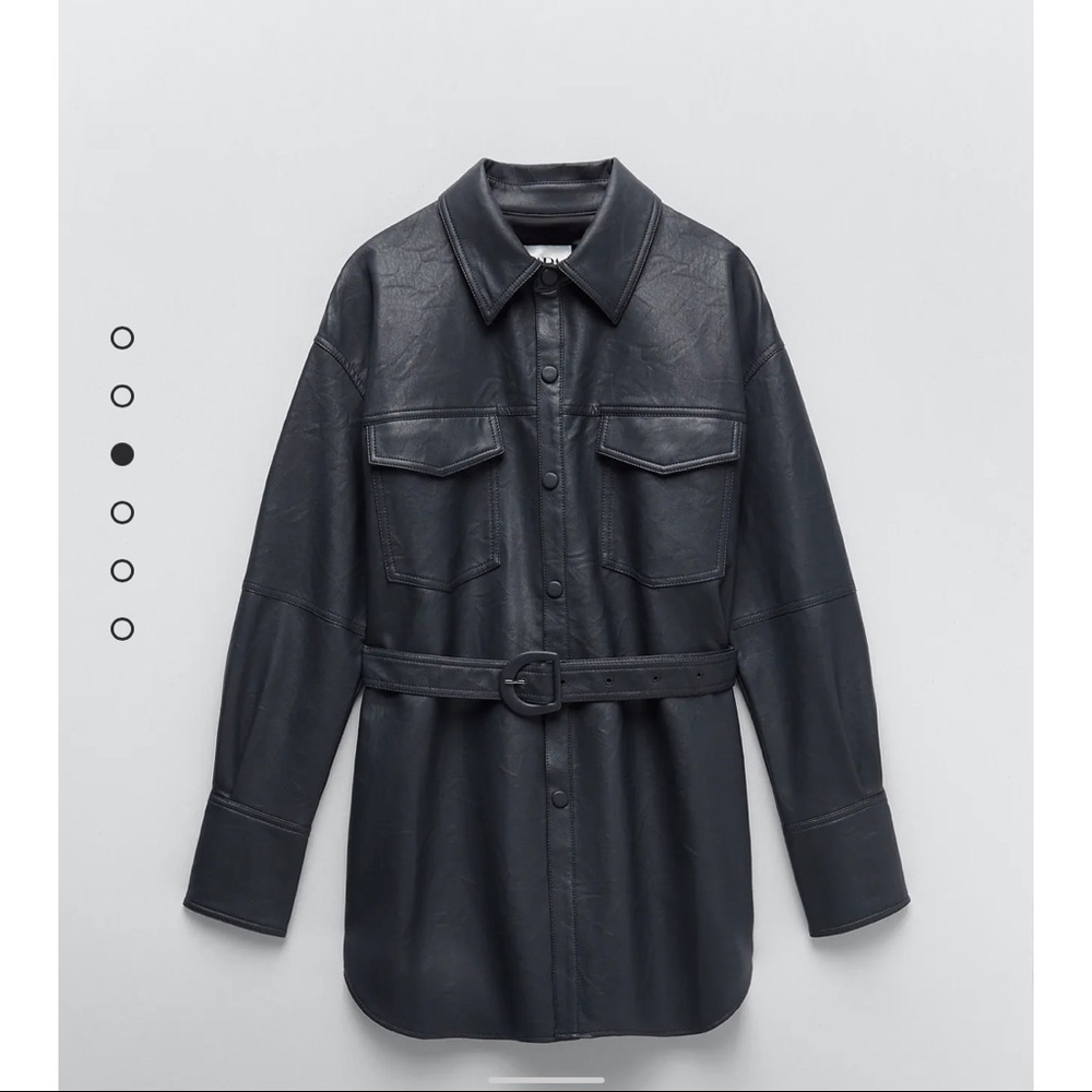 Leather collared jacket / shirt.